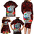 Guam Christmas Family Matching Long Sleeve Bodycon Dress and Hawaiian Shirt Santa Gift Latte Stone and Sea Turle Mix Hibiscus Chamorro Red Style LT03