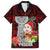 Guam Christmas Family Matching Long Sleeve Bodycon Dress and Hawaiian Shirt Santa Gift Latte Stone and Sea Turle Mix Hibiscus Chamorro Red Style LT03