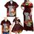 Guam Christmas Family Matching Off Shoulder Maxi Dress and Hawaiian Shirt Santa Gift Latte Stone and Sea Turle Mix Hibiscus Chamorro Red Style LT03