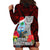 Guam Christmas Hoodie Dress Santa Gift Latte Stone and Sea Turle Mix Hibiscus Chamorro Red Style LT03