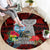 Guam Christmas Round Carpet Santa Gift Latte Stone and Sea Turle Mix Hibiscus Chamorro Red Style LT03