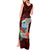 Guam Christmas Tank Maxi Dress Santa Gift Latte Stone and Sea Turle Mix Hibiscus Chamorro Red Style LT03