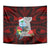 Guam Christmas Tapestry Santa Gift Latte Stone and Sea Turle Mix Hibiscus Chamorro Red Style LT03