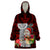 Guam Christmas Wearable Blanket Hoodie Santa Gift Latte Stone and Sea Turle Mix Hibiscus Chamorro Red Style LT03