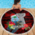 Custom Guam Christmas Beach Blanket Santa Gift Latte Stone and Sea Turle Mix Hibiscus Chamorro Red Style LT03