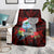 Custom Guam Christmas Blanket Santa Gift Latte Stone and Sea Turle Mix Hibiscus Chamorro Red Style LT03