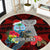 Custom Guam Christmas Round Carpet Santa Gift Latte Stone and Sea Turle Mix Hibiscus Chamorro Red Style LT03