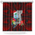 Custom Guam Christmas Shower Curtain Santa Gift Latte Stone and Sea Turle Mix Hibiscus Chamorro Red Style LT03