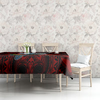 Custom Guam Christmas Tablecloth Santa Gift Latte Stone and Sea Turle Mix Hibiscus Chamorro Red Style LT03