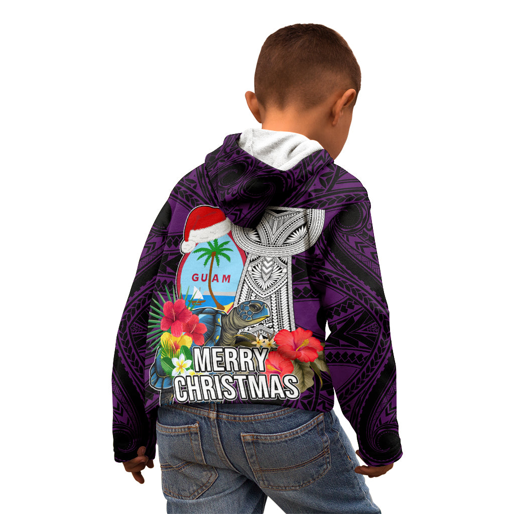 Guam Christmas Kid Hoodie Santa Gift Latte Stone and Sea Turle Mix Hibiscus Chamorro Pink Style LT03