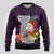 Custom Guam Christmas Ugly Christmas Sweater Santa Gift Latte Stone and Sea Turle Mix Hibiscus Chamorro Pink Style LT03