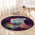 Custom Guam Christmas Round Carpet Santa Gift Latte Stone and Sea Turle Mix Hibiscus Chamorro Pink Style LT03