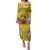 Niue Waitangi Family Matching Puletasi and Hawaiian Shirt Tropical Flower Tapa Pattern LT03 Mom's Dress Yellow - Polynesian Pride