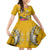 Niue Waitangi Family Matching Summer Maxi Dress and Hawaiian Shirt Tropical Flower Tapa Pattern LT03 Daughter's Dress Yellow - Polynesian Pride