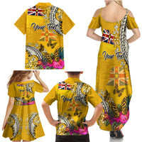 Niue Waitangi Family Matching Summer Maxi Dress and Hawaiian Shirt Tropical Flower Tapa Pattern LT03 - Polynesian Pride