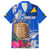 Tokelau Waitangi Family Matching Long Sleeve Bodycon Dress and Hawaiian Shirt Tropical Flower Tapa Pattern LT03 Dad's Shirt - Short Sleeve Blue - Polynesian Pride