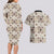 Tukenny Pattern Fijian War Clubs Couples Matching Long Sleeve Bodycon Dress and Hawaiian Shirt LT03 - Polynesian Pride