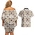 Tukenny Pattern Fijian War Clubs Couples Matching Off Shoulder Short Dress and Hawaiian Shirt LT03 - Polynesian Pride