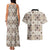 Tukenny Pattern Fijian War Clubs Couples Matching Tank Maxi Dress and Hawaiian Shirt LT03 - Polynesian Pride