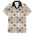 Tukenny Pattern Fijian War Clubs Family Matching Long Sleeve Bodycon Dress and Hawaiian Shirt LT03 Dad's Shirt - Short Sleeve Beige - Polynesian Pride