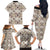 Tukenny Pattern Fijian War Clubs Family Matching Off Shoulder Long Sleeve Dress and Hawaiian Shirt LT03 - Polynesian Pride