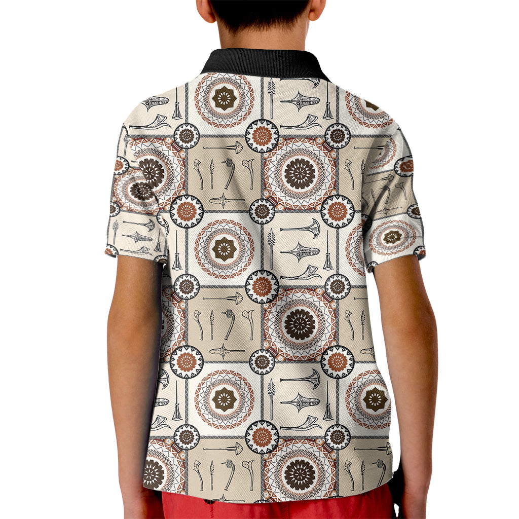 Tukenny Pattern Fijian War Clubs Kid Polo Shirt LT03 - Polynesian Pride
