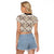 Tukenny Pattern Fijian War Clubs Raglan Cropped T Shirt LT03 - Polynesian Pride