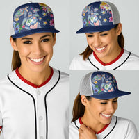 Hawaiian Turtles and Tropical Plants Baseball Net Cap Blue Watercolor LT03 - Polynesian Pride