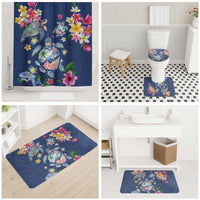 Hawaiian Turtles and Tropical Plants Bathroom Set Blue Watercolor LT03 - Polynesian Pride