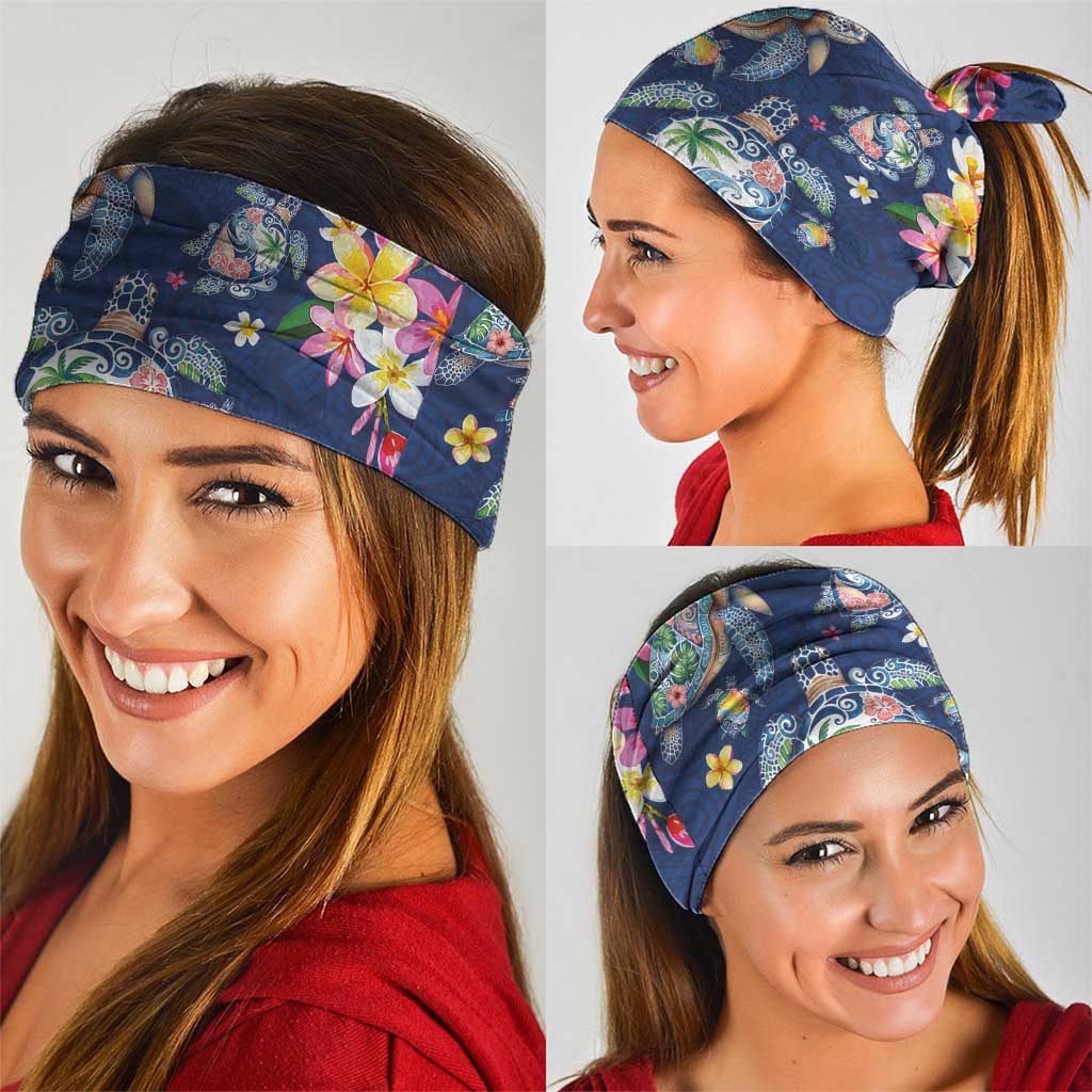 Hawaiian Turtles and Tropical Plants Neck Gaiter Blue Watercolor LT03 - Polynesian Pride