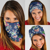 Hawaiian Turtles and Tropical Plants Neck Gaiter Blue Watercolor LT03 - Polynesian Pride