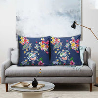 Hawaiian Turtles and Tropical Plants Pillow Cover Blue Watercolor LT03 - Polynesian Pride