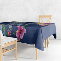 Hawaiian Turtles and Tropical Plants Tablecloth Blue Watercolor LT03 - Polynesian Pride