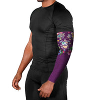Hawaiian Turtles and Tropical Plants Arm Sleeves Purple Watercolor
