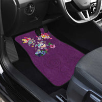 Hawaiian Turtles and Tropical Plants Car Mats Purple Watercolor LT03 - Polynesian Pride