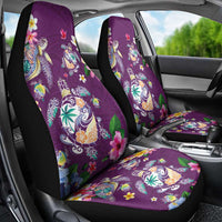 Hawaiian Turtles and Tropical Plants Car Seat Cover Purple Watercolor LT03 - Polynesian Pride