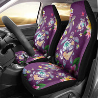 Hawaiian Turtles and Tropical Plants Car Seat Cover Purple Watercolor LT03 - Polynesian Pride