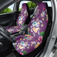 Hawaiian Turtles and Tropical Plants Car Seat Cover Purple Watercolor LT03 - Polynesian Pride