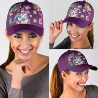 Hawaiian Turtles and Tropical Plants Classic Cap Purple Watercolor LT03 - Polynesian Pride