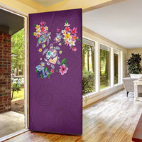 Hawaiian Turtles and Tropical Plants Door Cover Purple Watercolor LT03 - Polynesian Pride