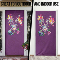 Hawaiian Turtles and Tropical Plants Door Cover Purple Watercolor LT03 - Polynesian Pride