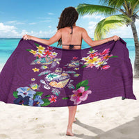 Hawaiian Turtles and Tropical Plants Sarong Purple Watercolor LT03 - Polynesian Pride