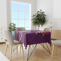 Hawaiian Turtles and Tropical Plants Tablecloth Purple Watercolor LT03 - Polynesian Pride