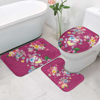 Hawaiian Turtles and Tropical Plants Bathroom Set Pink Watercolor LT03 - Polynesian Pride
