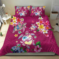 Hawaiian Turtles and Tropical Plants Bedding Set Pink Watercolor LT03 - Polynesian Pride