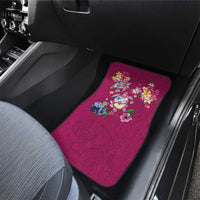 Hawaiian Turtles and Tropical Plants Car Mats Pink Watercolor LT03 - Polynesian Pride