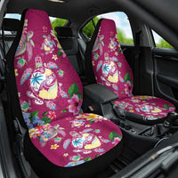 Hawaiian Turtles and Tropical Plants Car Seat Cover Pink Watercolor LT03 One Size Pink - Polynesian Pride