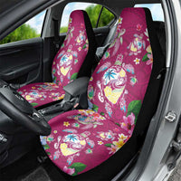 Hawaiian Turtles and Tropical Plants Car Seat Cover Pink Watercolor LT03 - Polynesian Pride