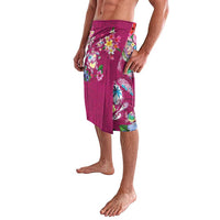 Hawaiian Turtles and Tropical Plants Lavalava Pink Watercolor LT03 - Polynesian Pride