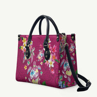 Hawaiian Turtles and Tropical Plants Leather Bag Pink Watercolor LT03 Pink - Polynesian Pride
